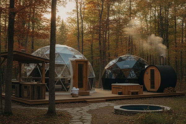 Geodesic domes.
